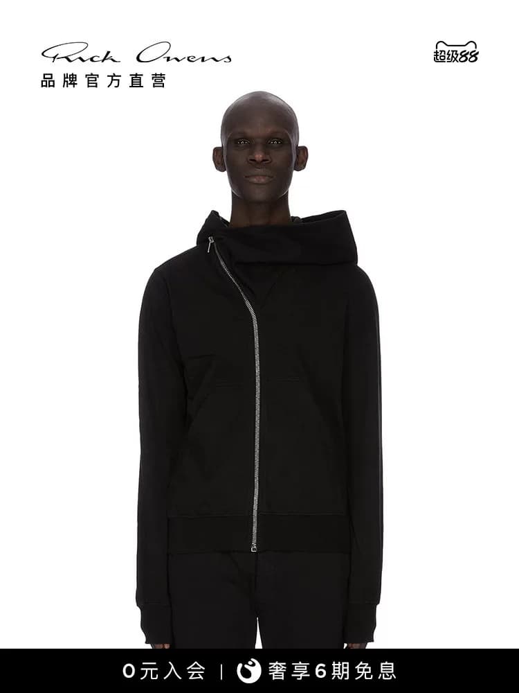 Мужская черная толстовка из плотной вязки RICK OWENS DRKSHDW