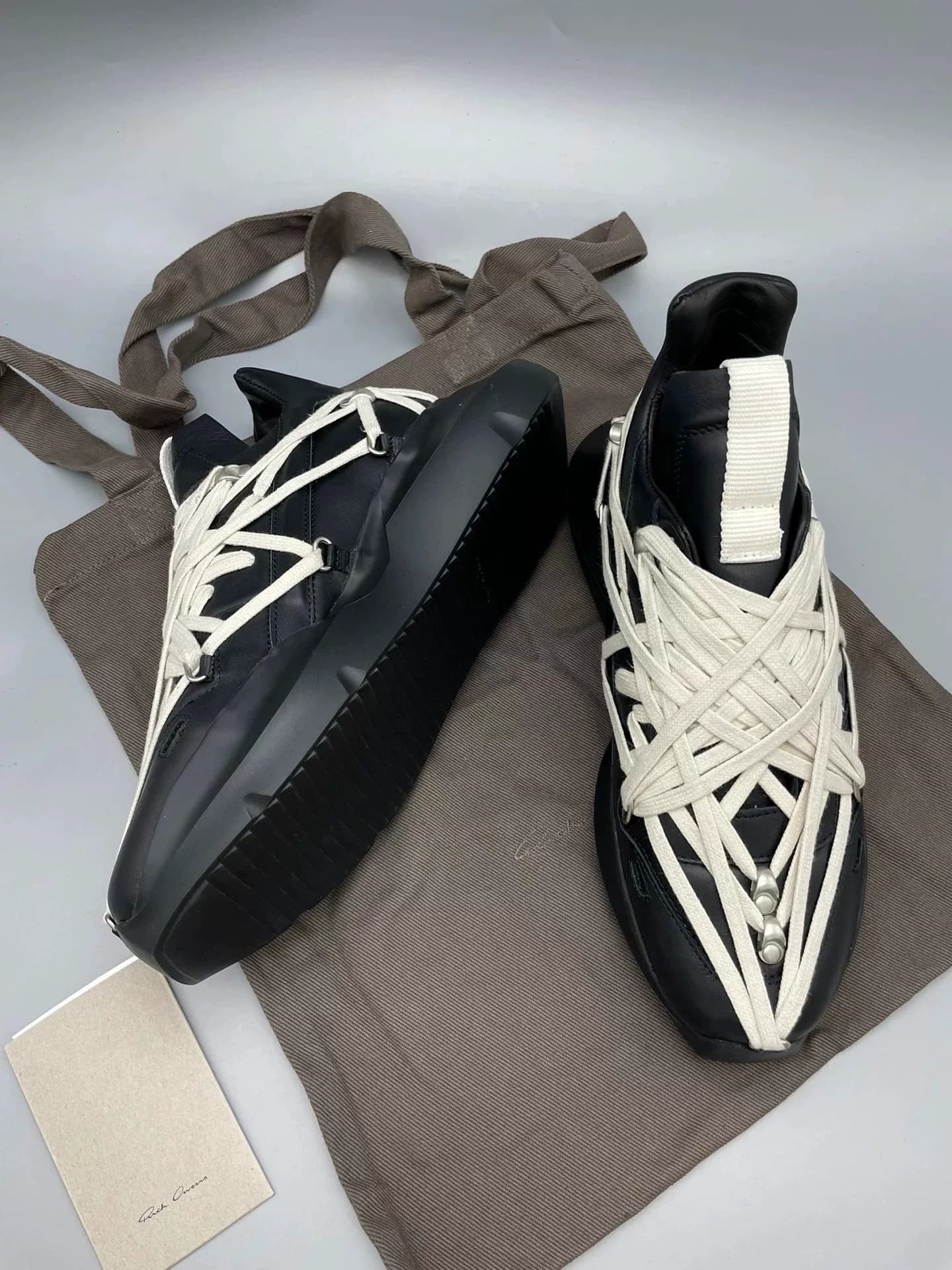 Автономные кроссовки на танкетке с сумасшедшим ремешком Rick Owens, Rick Owens ro big