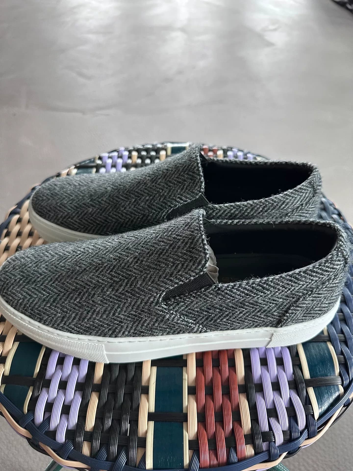 Шерстяные парусиновые туфли в елочку с рисунком Harristweed, размер 42