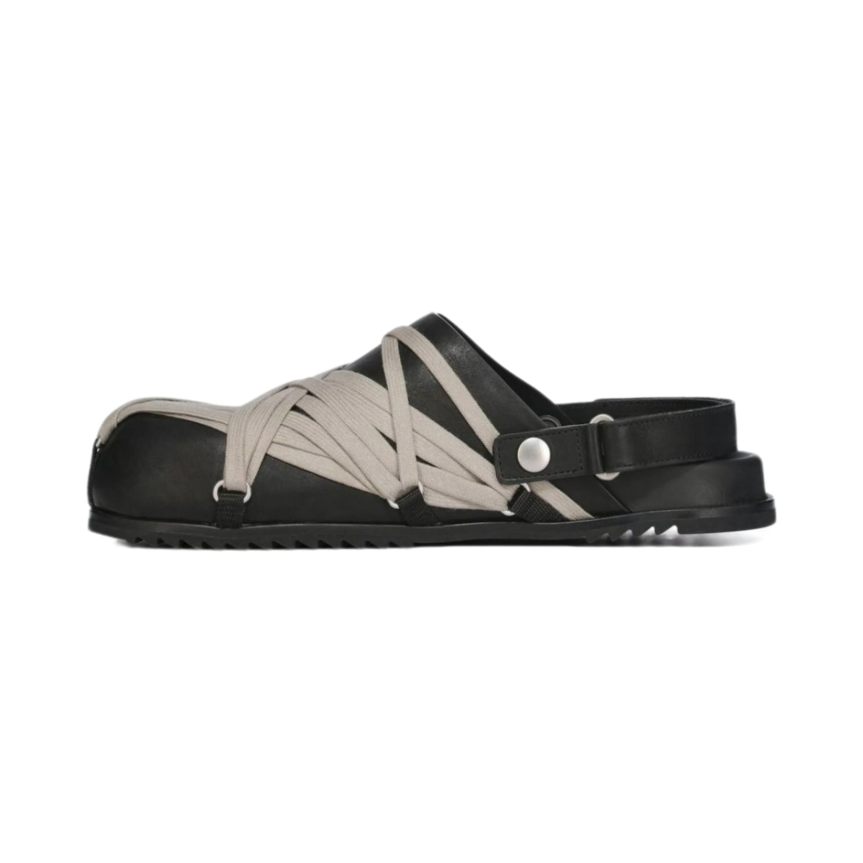Тапочки RICK OCEAN 25ss Crazy Straps Muller, черные на ремешках，