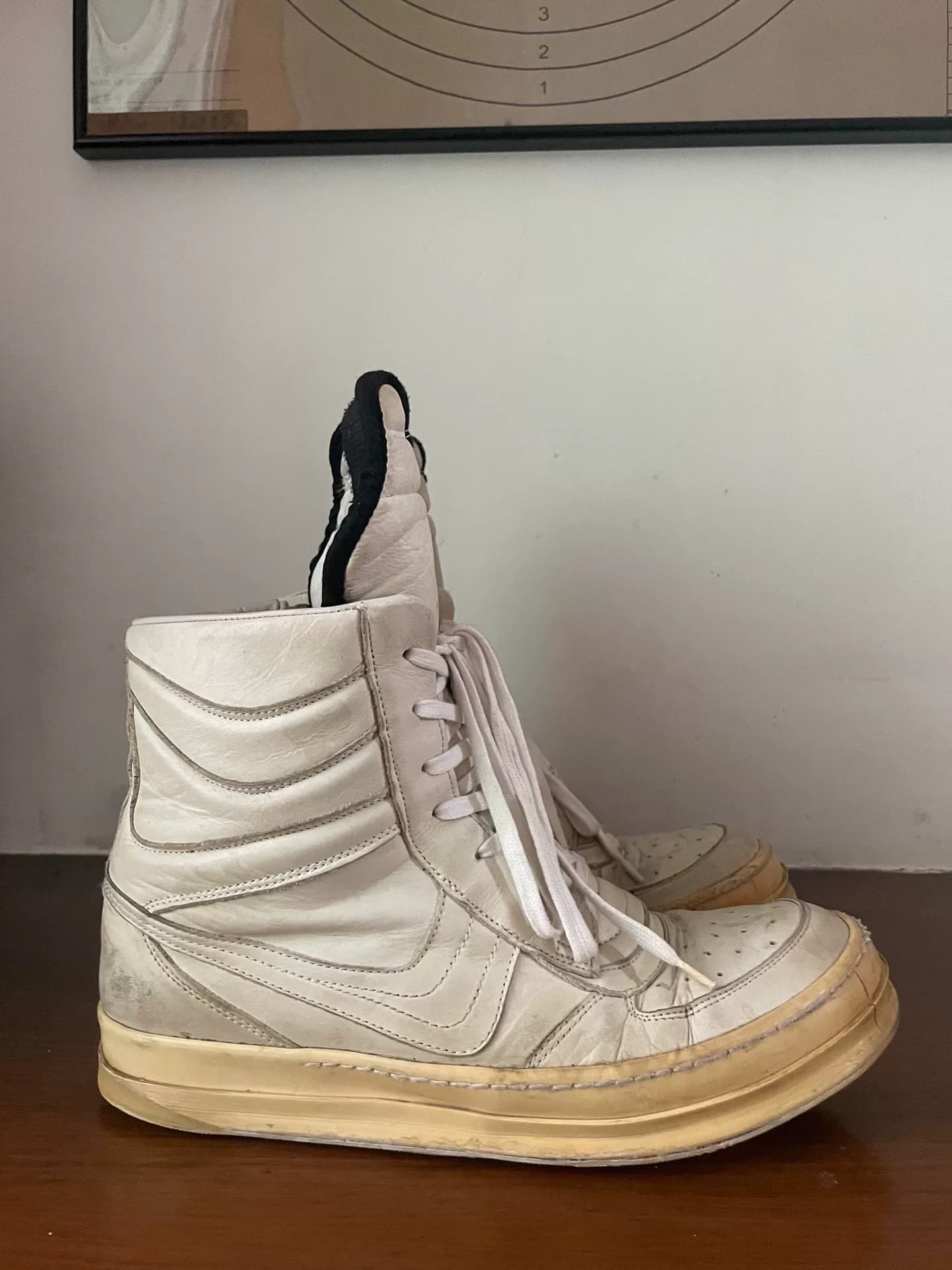 Продано) rickowens dunk pure white ro big nike mil