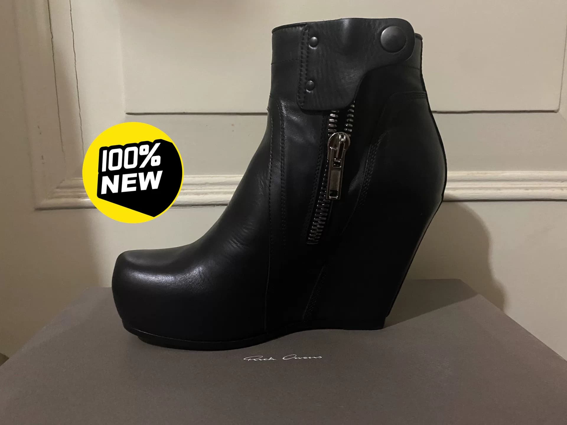 Женские классические модели и ботинки телесного цвета от Rick owens, абсолютно новая коробка для повседневной обуви, полный комплект