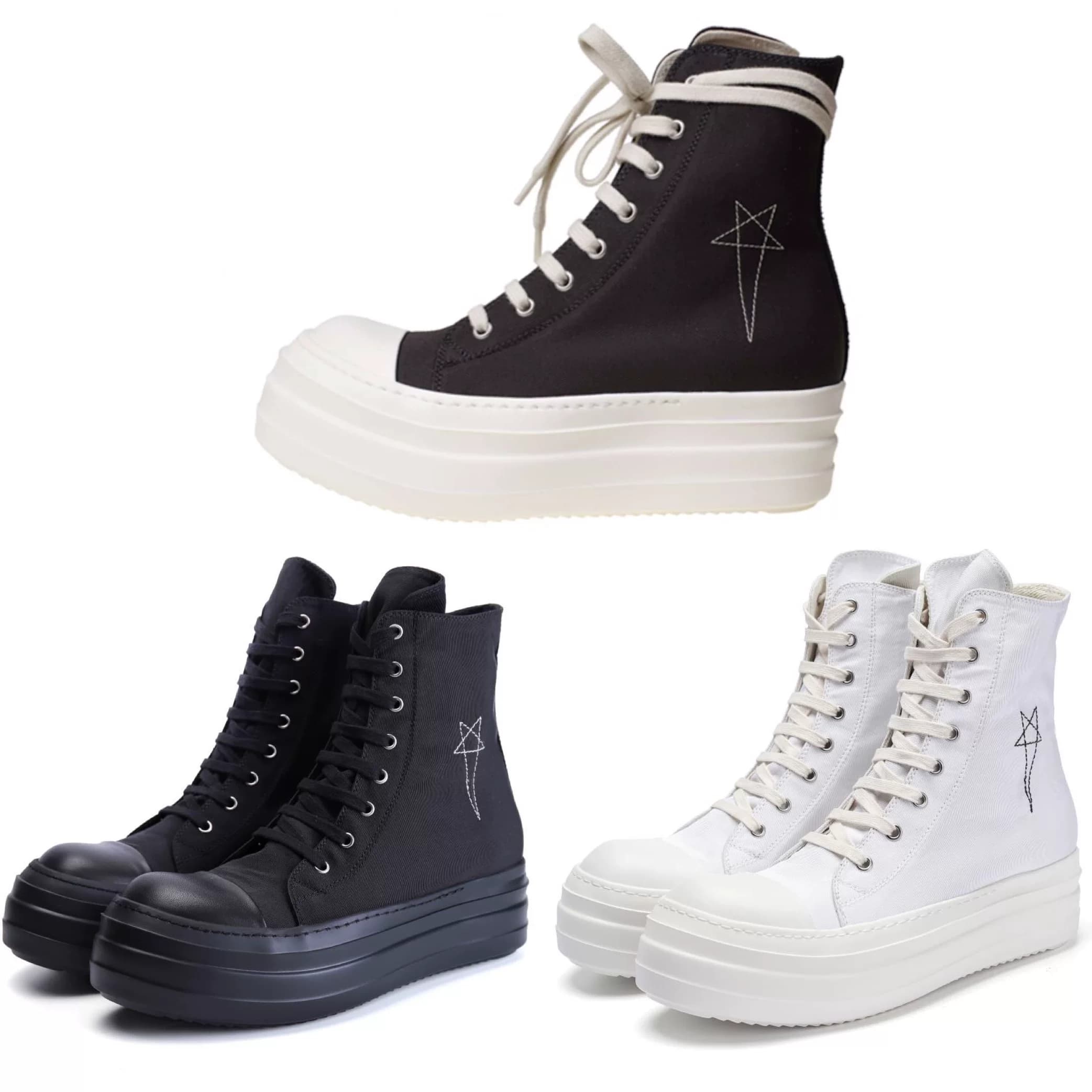 Туфли на высокой платформе с вышивкой в виде пятиконечной звезды от RICK OWENS, черные, размер 41