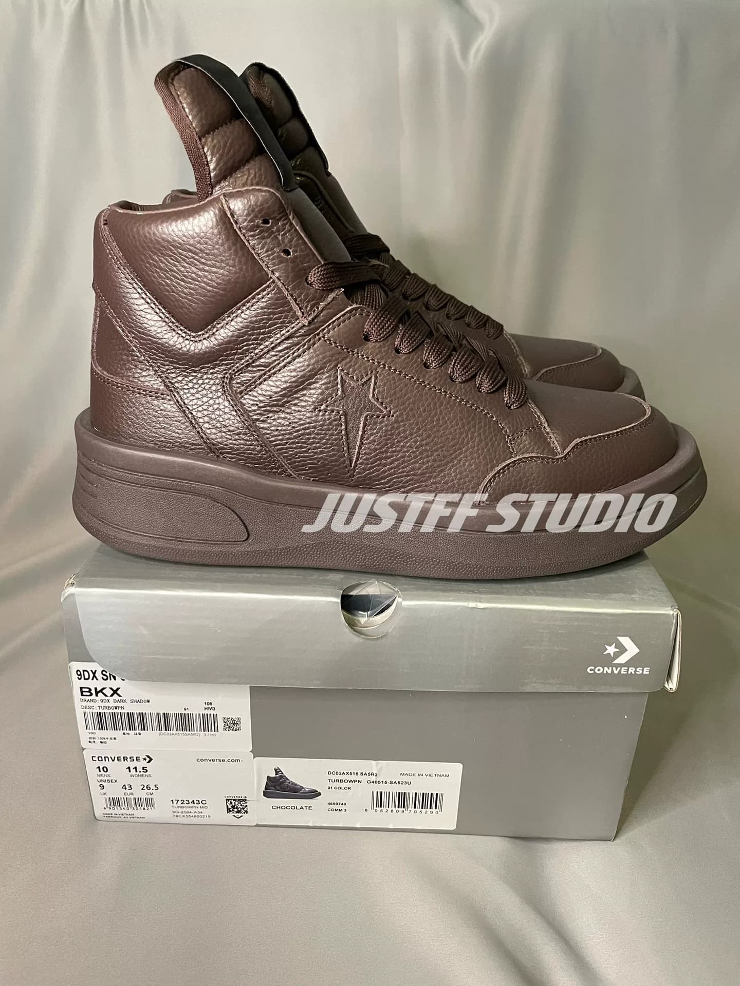 Высокие кроссовки Rickowens Converse под общим брендом brown Ro Converse под общим брендом 2.0d