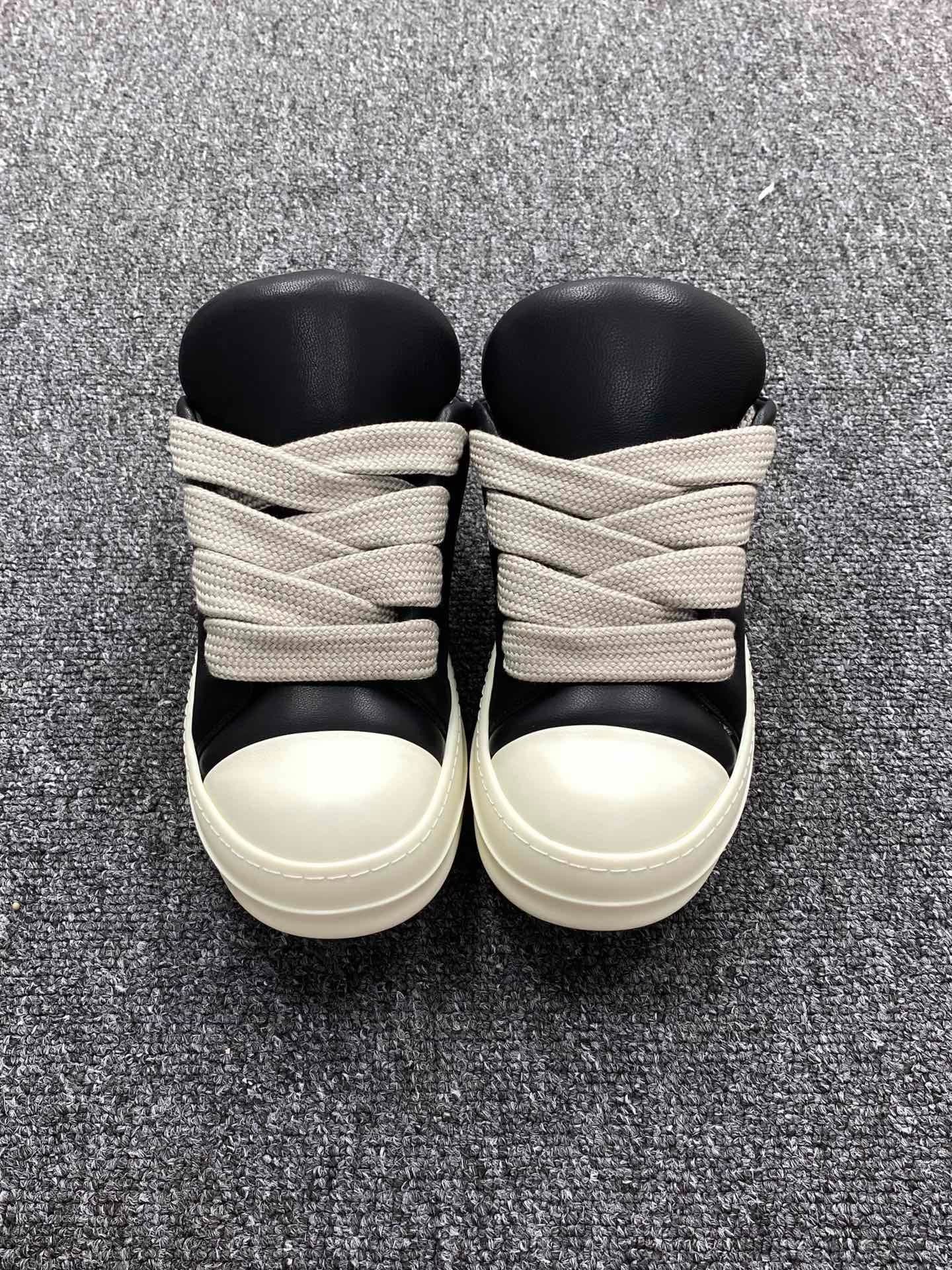 Основная линия RO Owens Rickowens в стиле арбузной головки "черная кожа