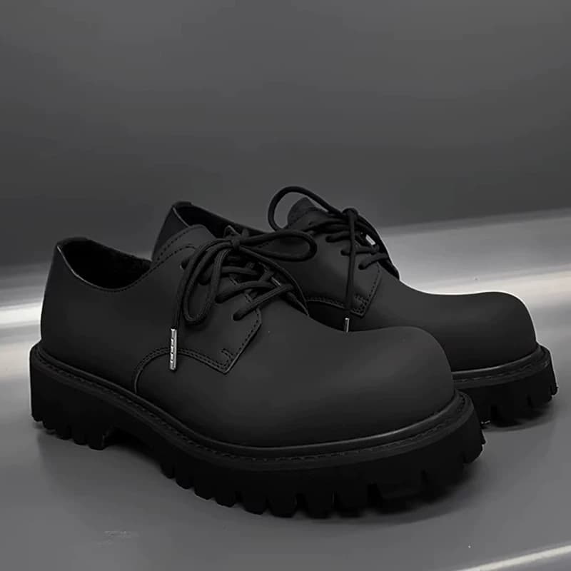 Обувь в том же стиле, что и дерби с Микки в Париже, кожаные туфли cleanfit на толстой подошве, новинка 2026 года, мужская обувь с увеличенным размеро…