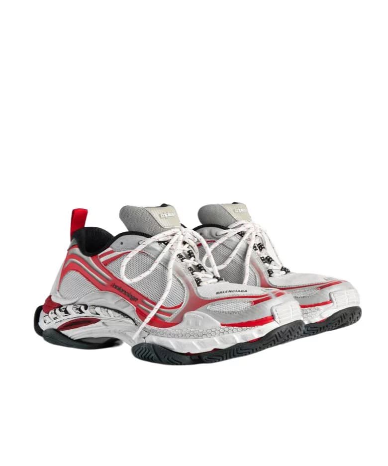 Мужские кроссовки Balenciaga Balenciaga Серо-бело-красные Triple S.2 повседневная спортивная обувь на шнуровке