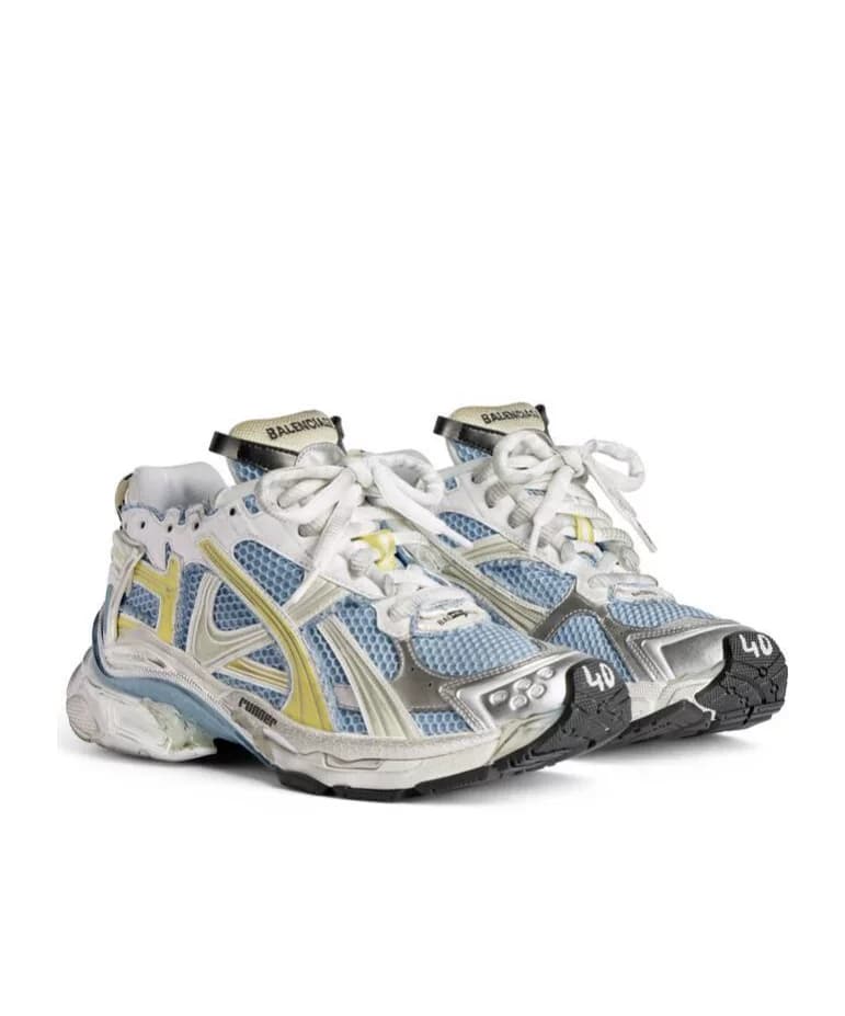 Balenciaga женские синие, желтые и белые кроссовки Balenciaga на шнуровке daddy shoes