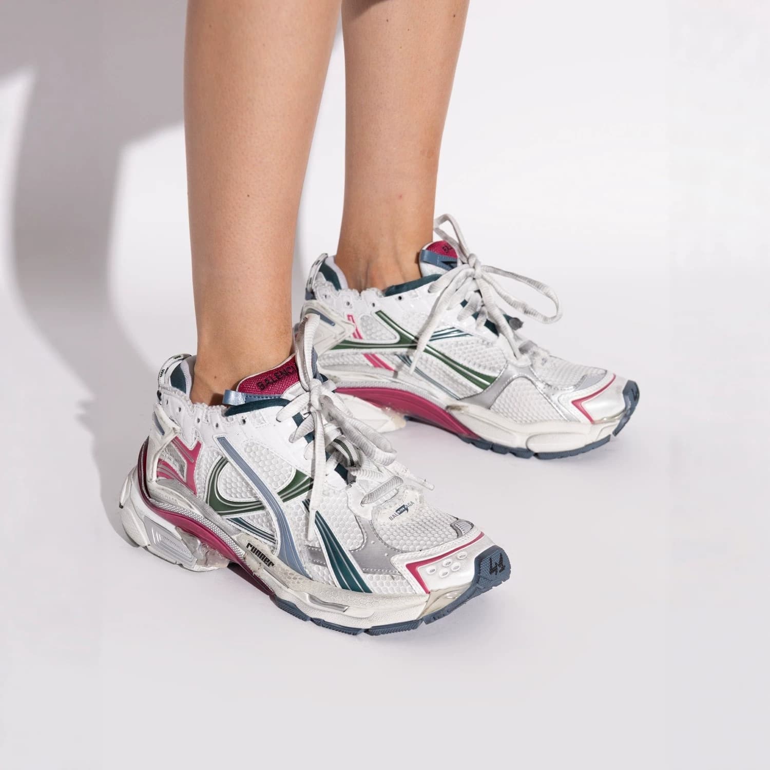Balenciaga Balenciaga Runner Женская разноцветная сетчатая обувь для папы, старая спортивная повседневная обувь на толстой подошве