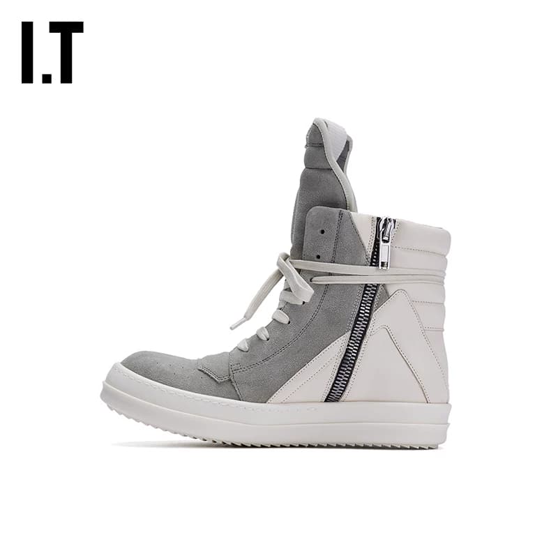 Женская спортивная обувь с высоким берцем на толстой подошве от Rick Owens, новые модные полусапожки с текстурной строчкой, 5894LV4R