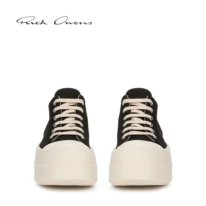 Мужские черные молочно-белые кроссовки RICK OWENS DRKSHDW с низким берцем