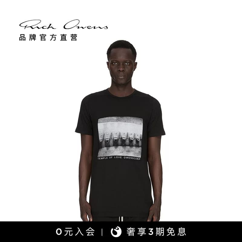 【Специальное предложение】 Мужская черная трикотажная футболка из хлопка RICK OWENS DRKSHDW