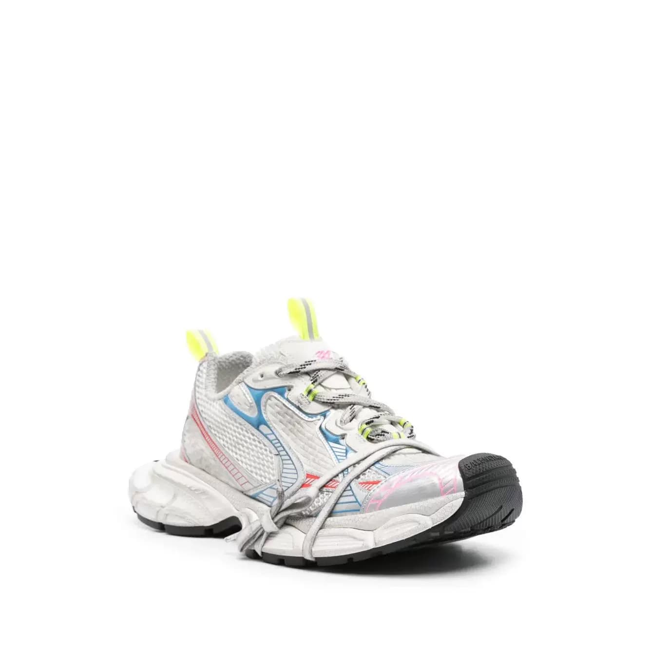 Белые/красные/синие кроссовки Balenciaga из потертой сетки 734734 9645 7.14ПО цене