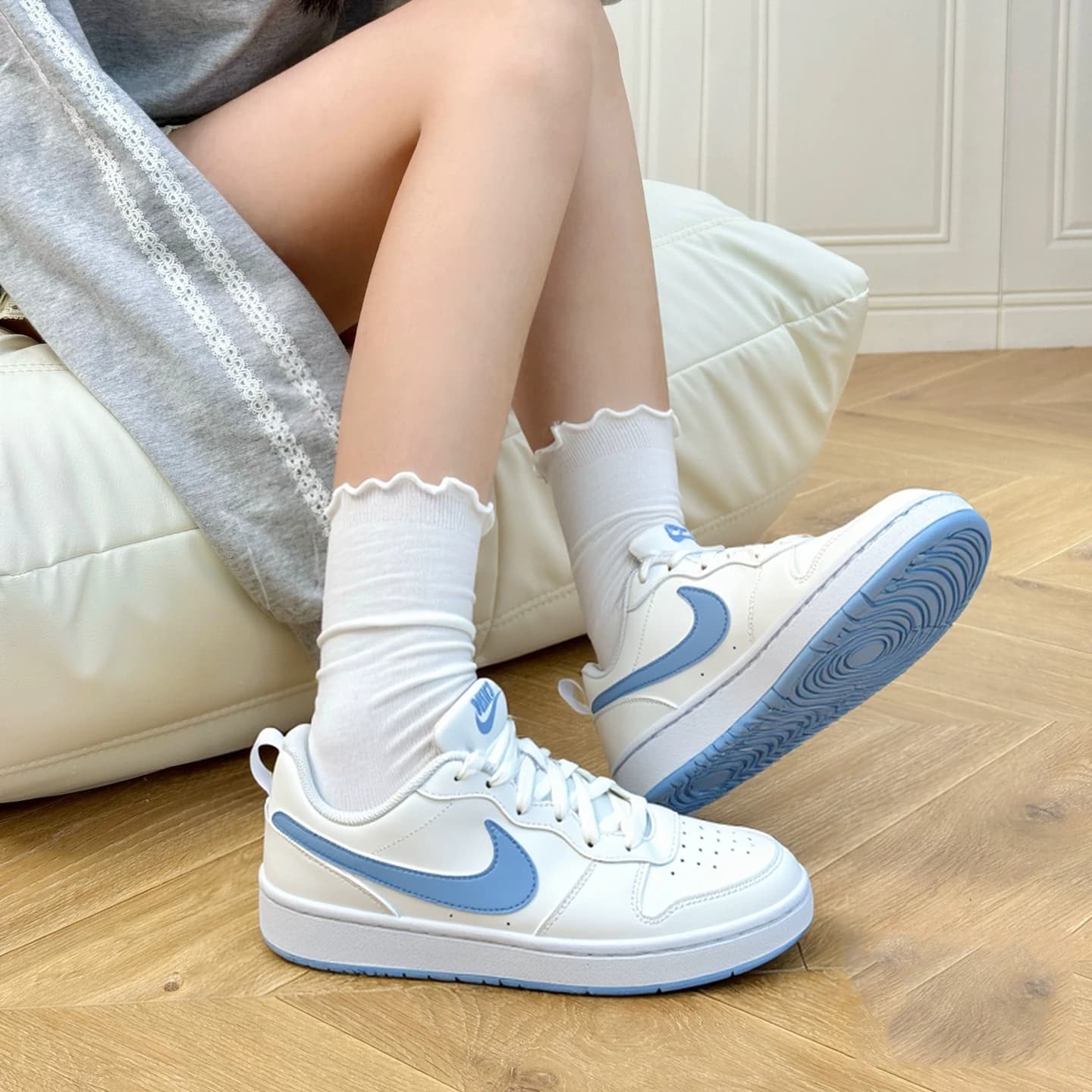 NIKE Официальные аутентичные кроссовки NIKE, женская обувь, новинка осени 2026 года, повседневная обувь белого и синего цветов, спортивная обувь, жен…