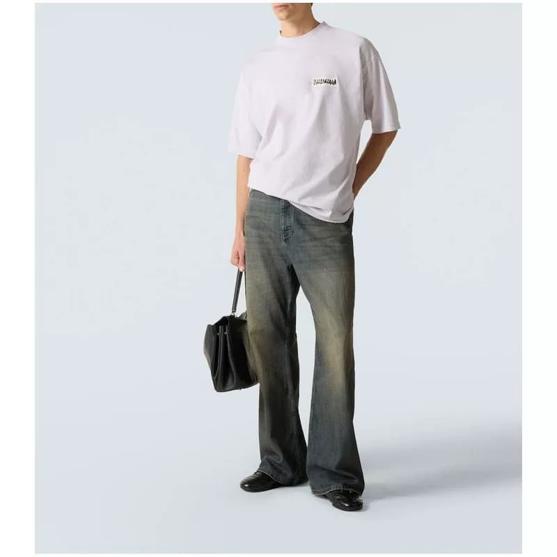 Balenciaga/Мужская спортивная обувь Balenciaga на шнуровке из овечьей кожи с заклепками и круглым носком 260427my1085