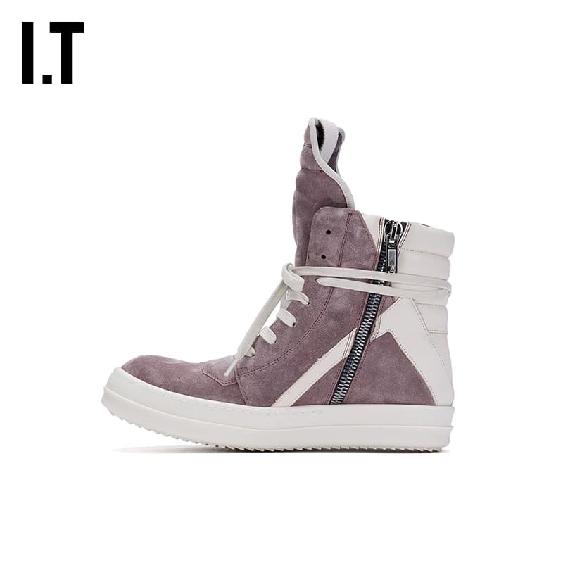 IT Rick Owens/ женская спортивная обувь с высоким берцем на толстой подошве; новые модные полусапожки с вышивкой; 5894LV8R
