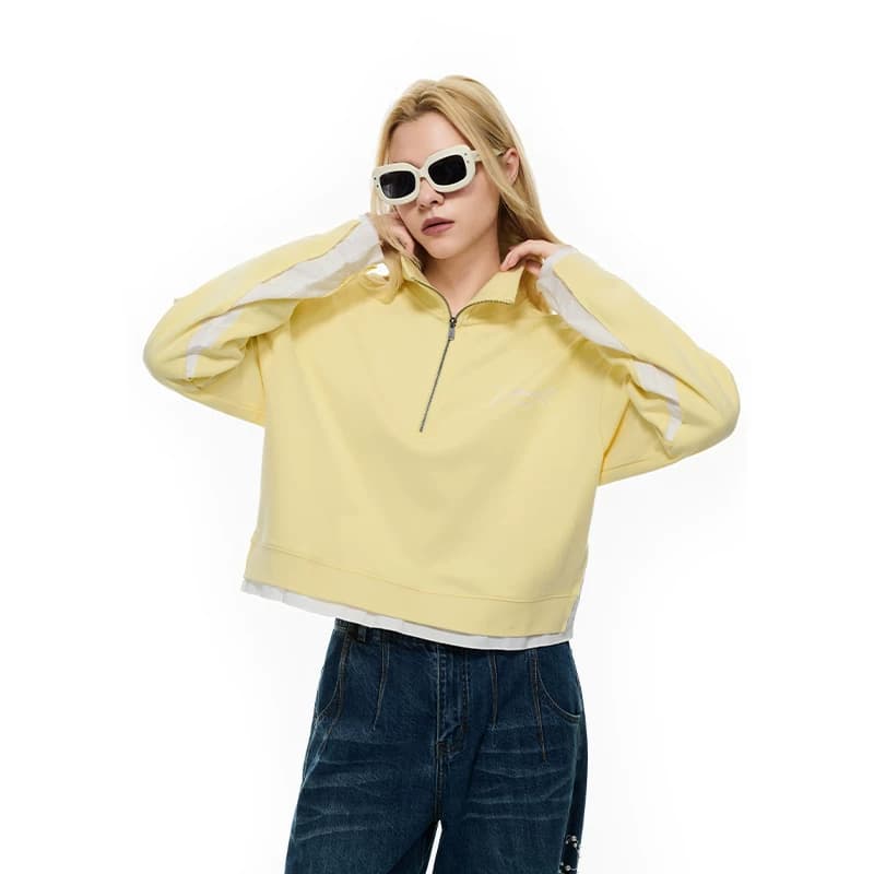 VETEMENTS/ новый модный женский короткий пуловер с цветочным принтом и застежкой-молнией на половину длины, 36120003