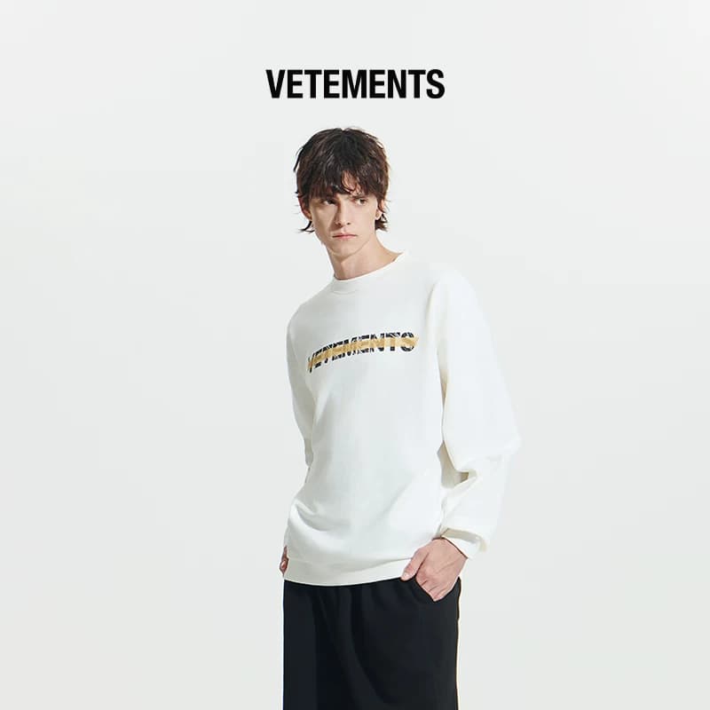 Свитер VETEMENTS, новый тренд для мужских и женских пар, свободный пуловер с круглым вырезом и длинными рукавами 64520005