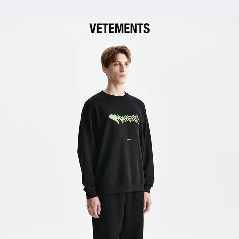 Свитер VETEMENTS, новый тренд для пары, свободный повседневный пуловер с круглым вырезом и длинными рукавами 63720020