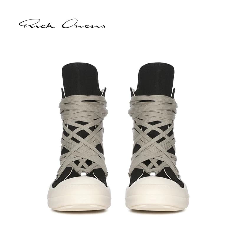 Мужские черные кроссовки с высоким берцем от RICK OWENS DRKSHDW
