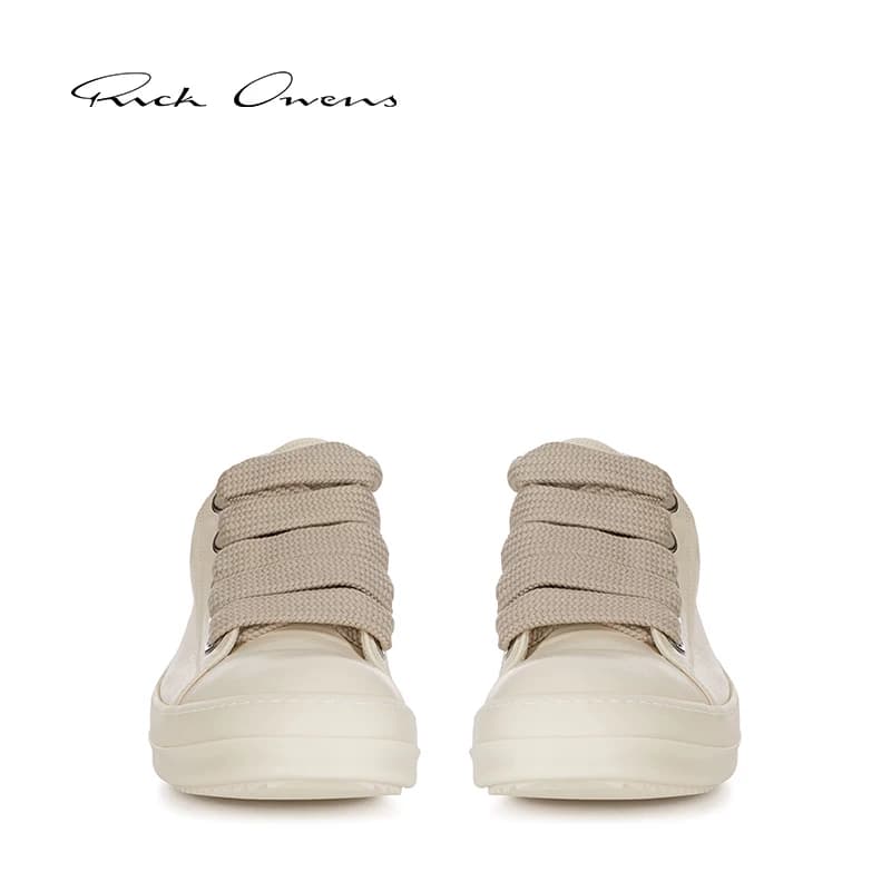 【Новинки ранней осени】 Осенне-зимние мужские кроссовки RICK OWENS 26 из молочно-белой кожи JUMBO с низким берцем