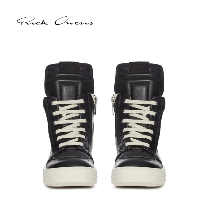 RICK OWENS/ детские спортивные сумки Rick OWENS, черные контрастные кроссовки с высоким берцем