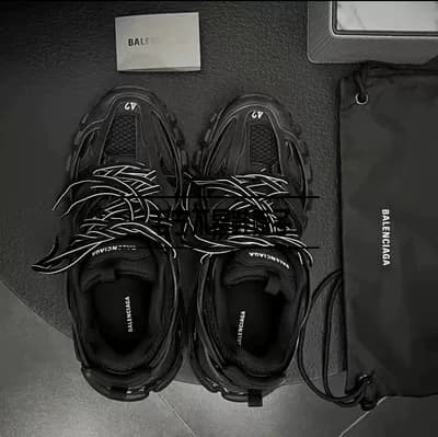 Balenciaga Balenciaga Track Generation Три поколения Чисто черная Чисто белая белооранжевая обувь для папы Спортивная обувь