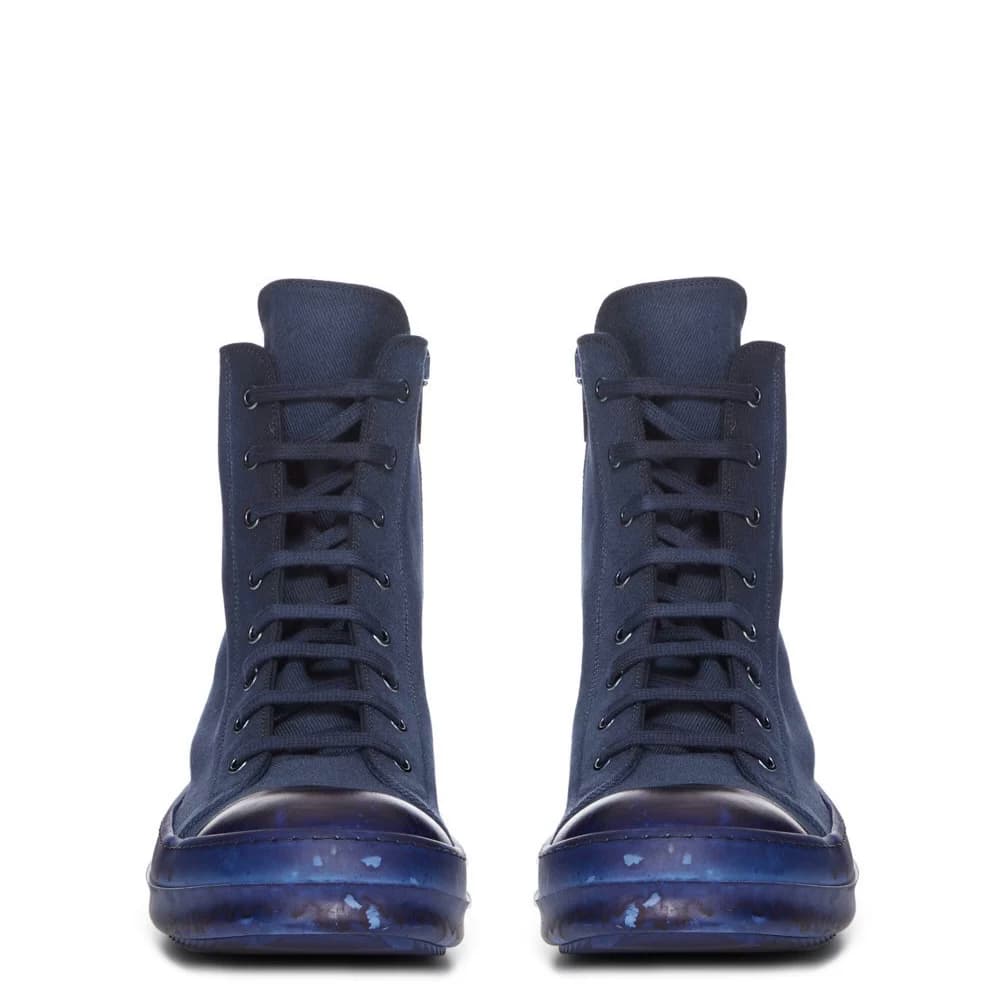 Спортивные кроссовки с высоким берцем Rick Owens синего цвета DU01C6800/DS01C
