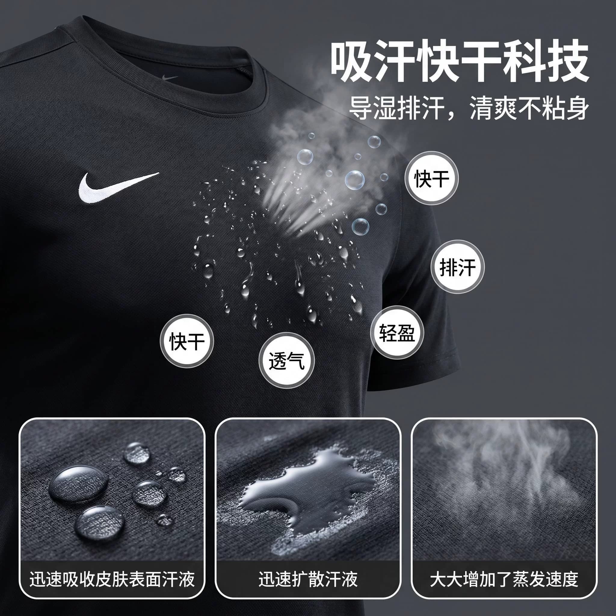 Спортивная футболка Nike/Nike из быстросохнущей ткани DRI-FIT с короткими рукавами для фитнеса, впитывающая пот и обеспечивающая прохладу.