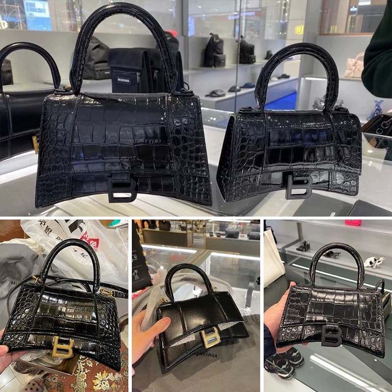 Balenciaga balenciaga сумка в виде песочных часов из крокодиловой кожи, женская сумка-слип из воловьей кожи на одно плечо xs s