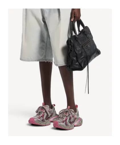 Balenciaga/ женская серо-розовая спортивная обувь Balenciaga 3XL из сетчатой ткани с подвесками и низким вырезом