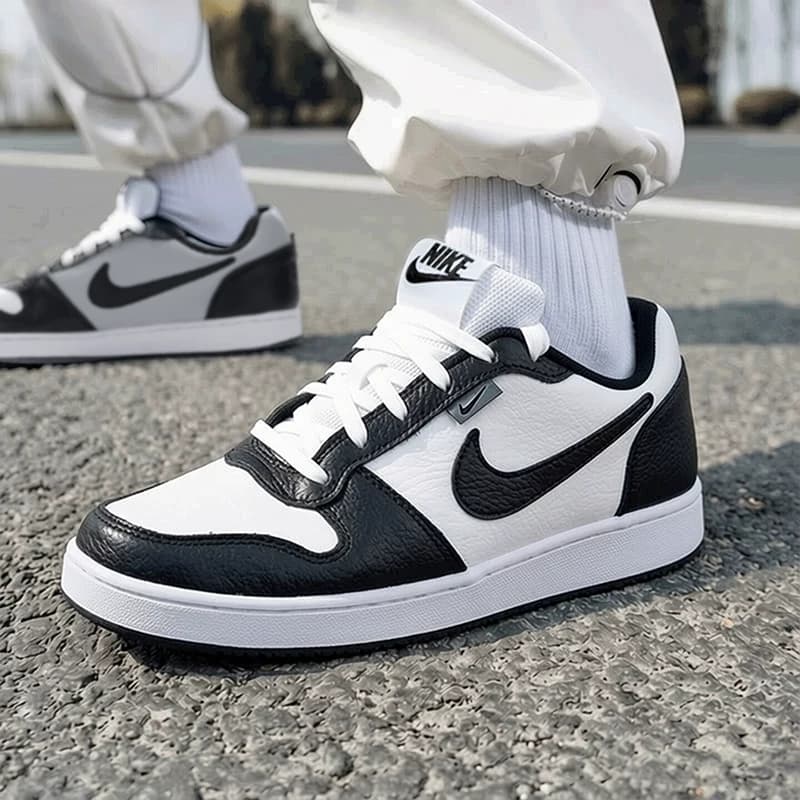 NIKE Официальный флагманский магазин NIKE Натуральная мужская обувь 2026 летняя новая черно белая кожаная спортивная обувь для скейтборда и отдыха