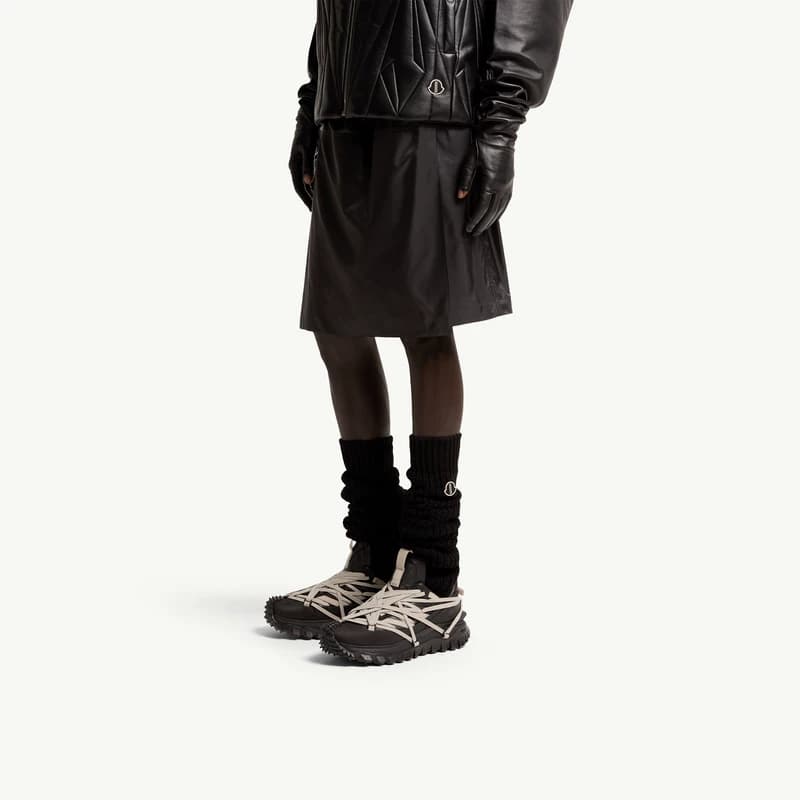 Мужские и женские кожаные кроссовки Moncler + Rick Owens Trailgrip Megalace