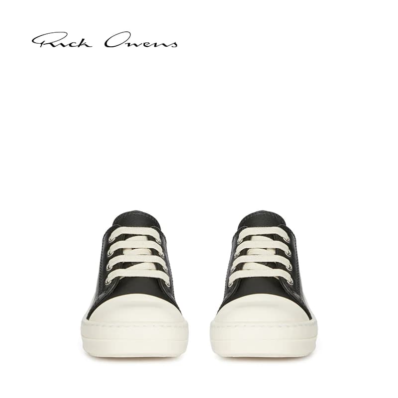 RICK OWENS/ детские черные простые кроссовки из воловьей кожи Rick Owens/ спортивная обувь с низким берцем