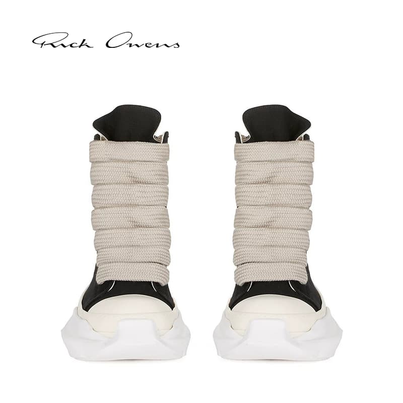 Женские черные хлопчатобумажные кроссовки RICK OWENS DRKSHDW на толстой подошве