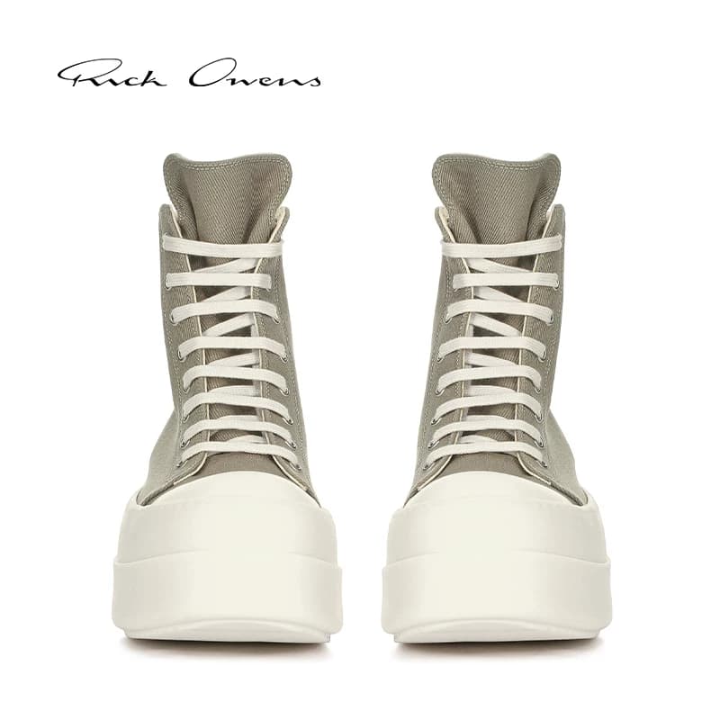 【Новинка ранней осени】 Осенне-зимние женские кроссовки RICK OWENS DRKSHDW 26 темно-серого цвета на толстой подошве