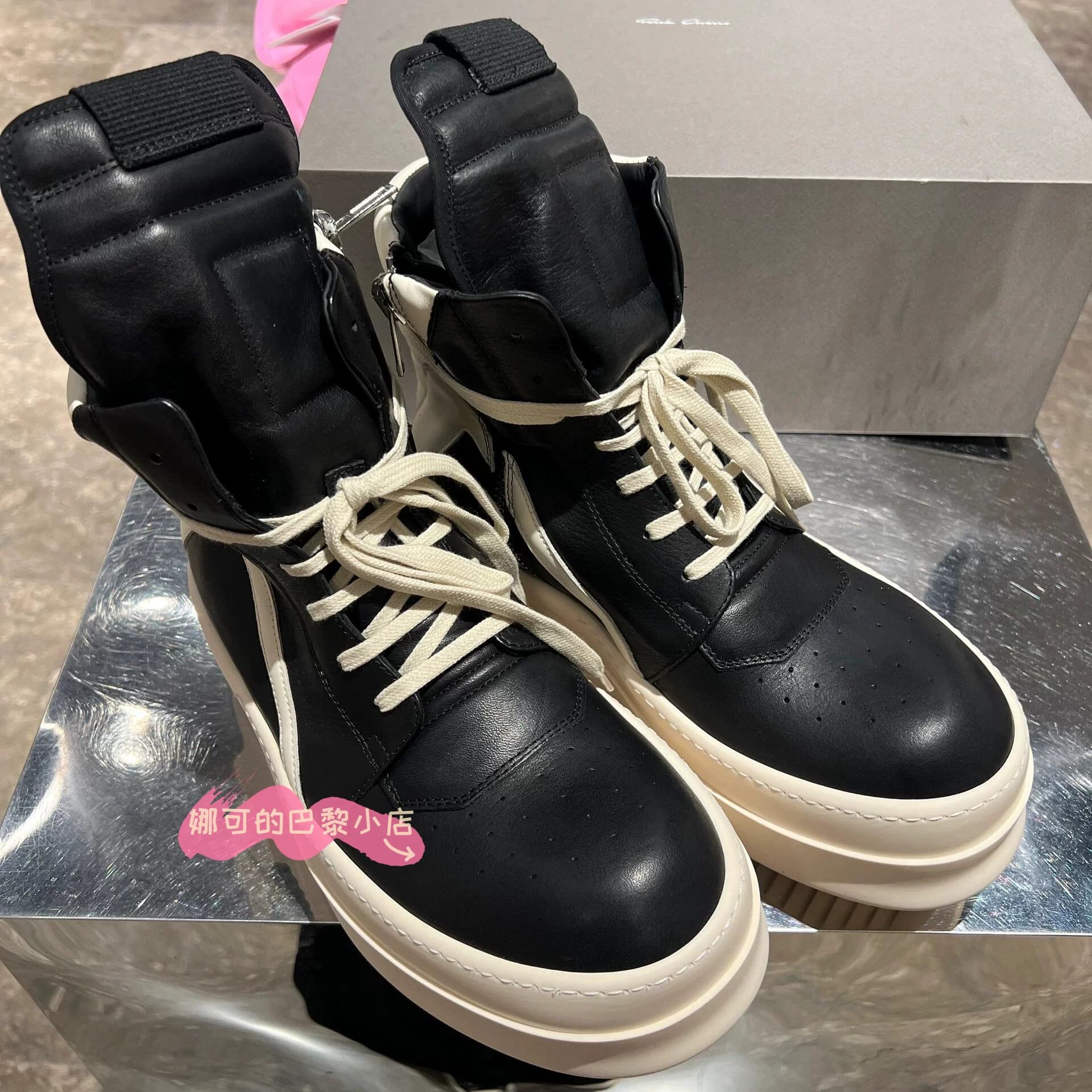 Покупка классических туфель Rick owens/Ro с высоким берцем на шнуровке и толстой подошве в виде перевернутого треугольника, кроссовок, повседневной о…