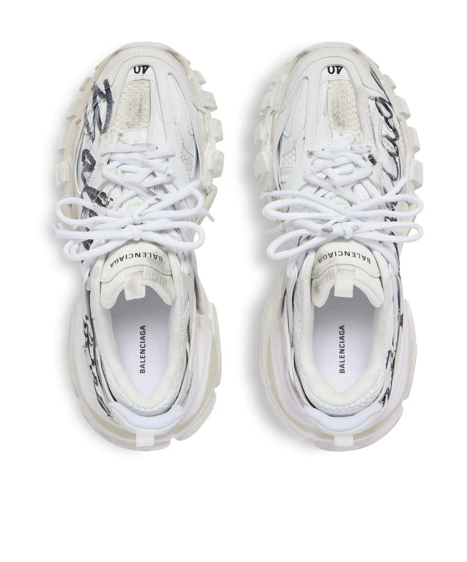 Balenciaga/ женские повседневные кроссовки Balenciaga на шнуровке с надписью "white Black Letter Track"