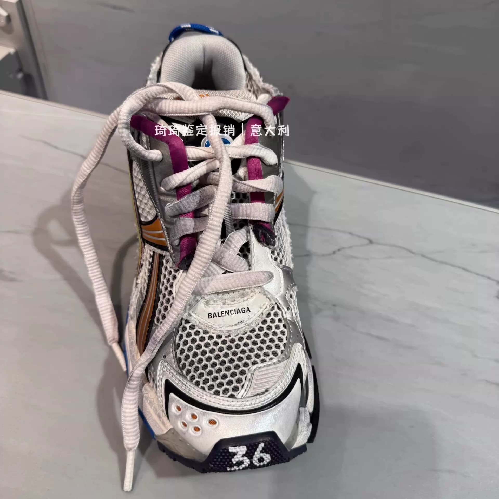 Многоцветная обувь для идентификации Qiqi Balenciaga Balenciaga повседневная спортивная обувь для папы-бегуна