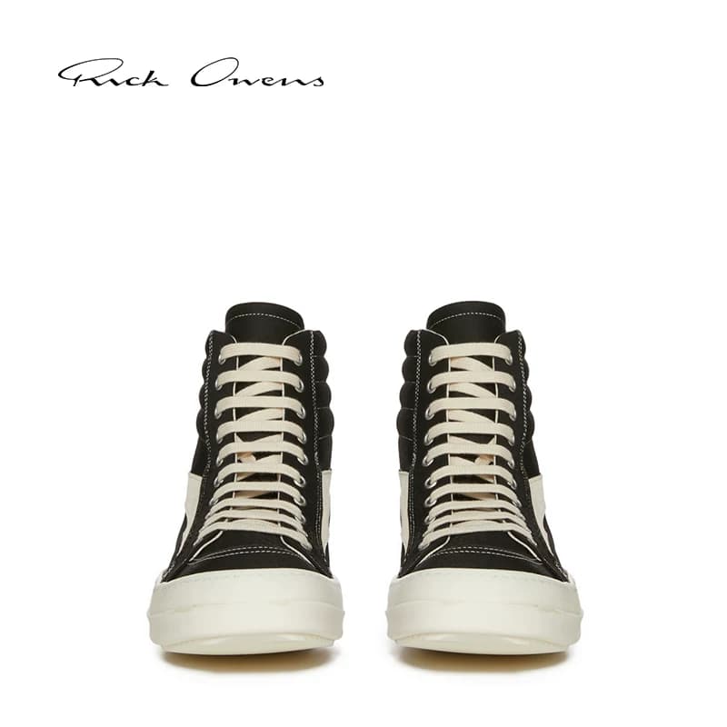ВИНТАЖНЫЕ КРОССОВКИ RICK OWENS DRKSHDW, мужские черные ретро-кроссовки с высоким берцем