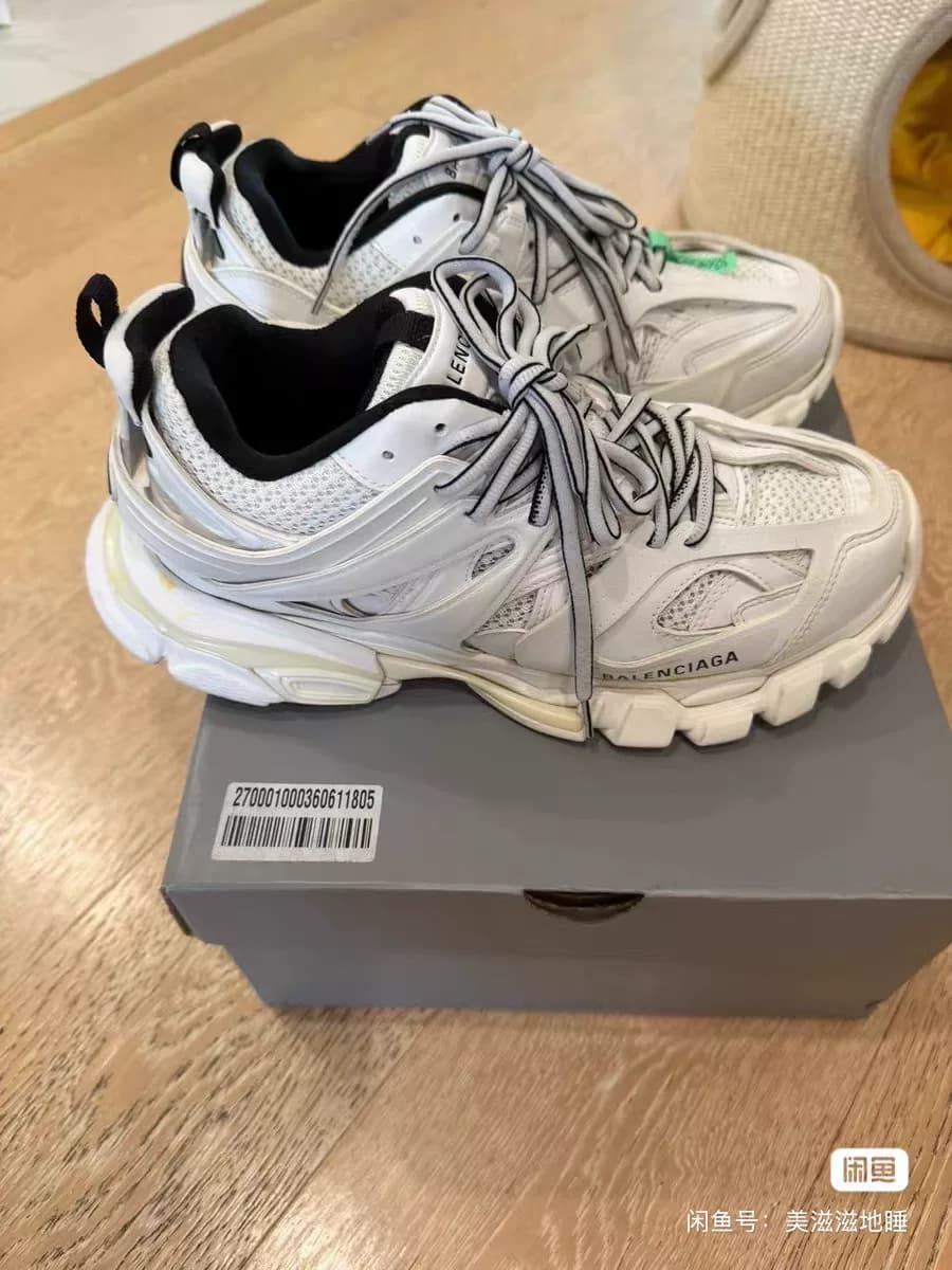 Balenciaga Мужская белая футболка Balenciaga Track 1.0 Old