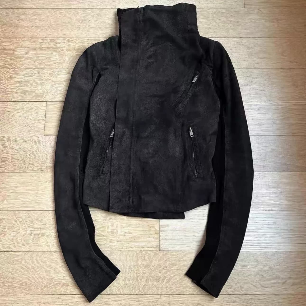 Совершенно новая короткая кожаная куртка Rick Owens burst