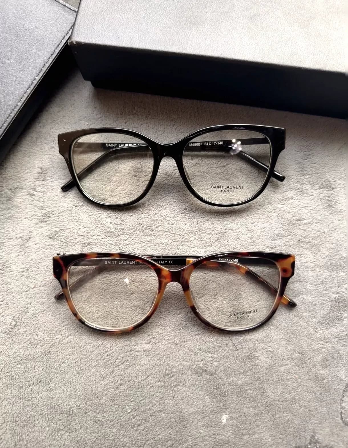 Оправа для очков капсульной серии YSL Saint Laurent SLM480-BF, черная + две черепаховые
