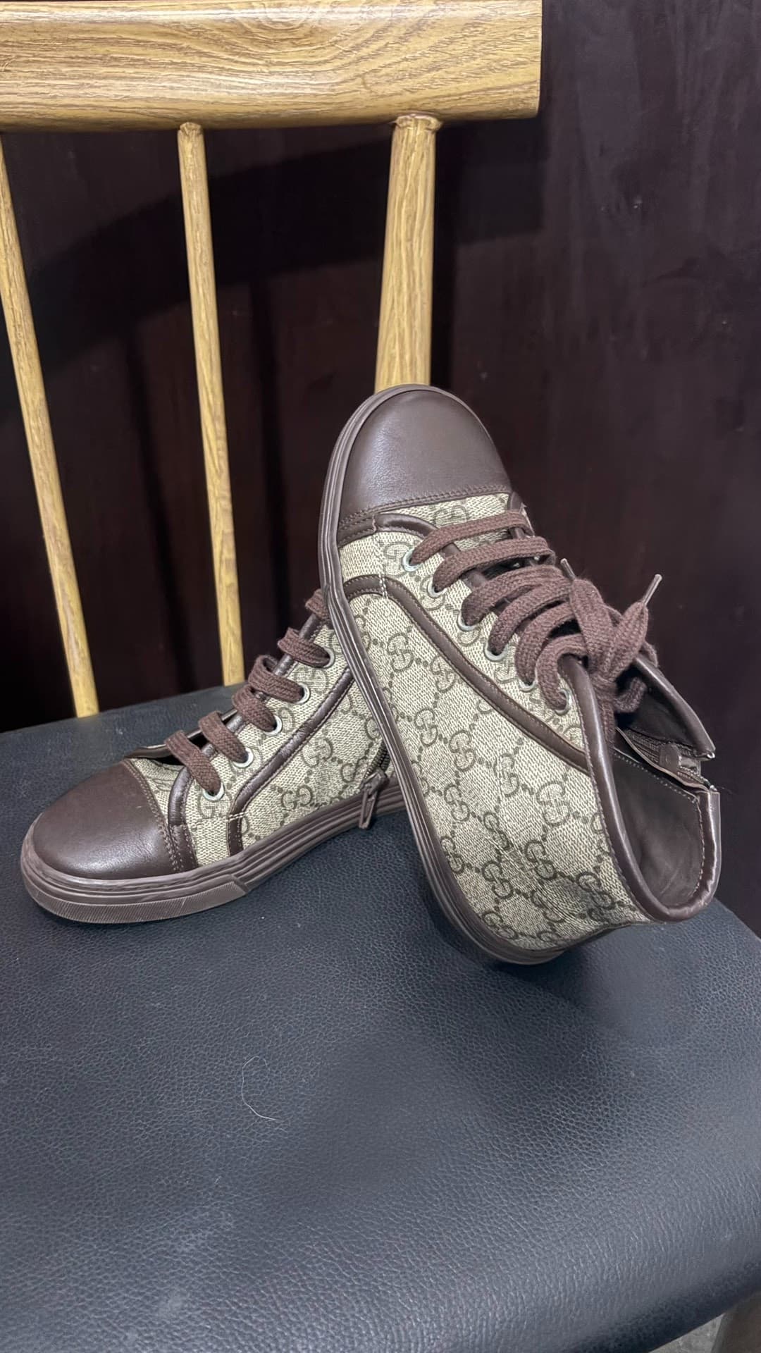gucci + Коричневые детские кроссовки для пресбиопии + размер 33 + одинаковый стиль для мужчин и женщин + гарантия подлинности + такие как