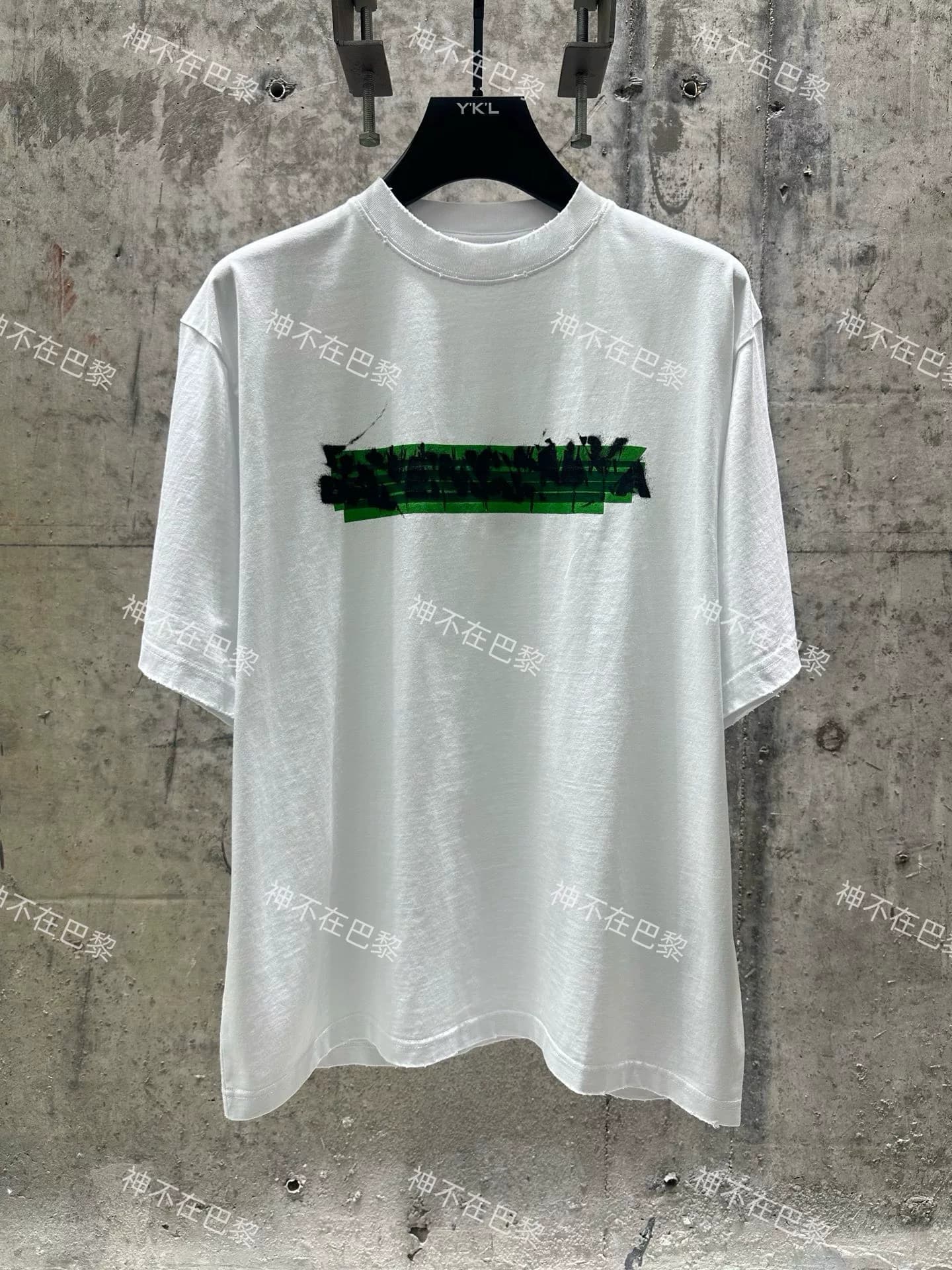 Высокая мода Balenciaga Париж 26ss футболка с коротким рукавом с трафаретным рисунком на ленте