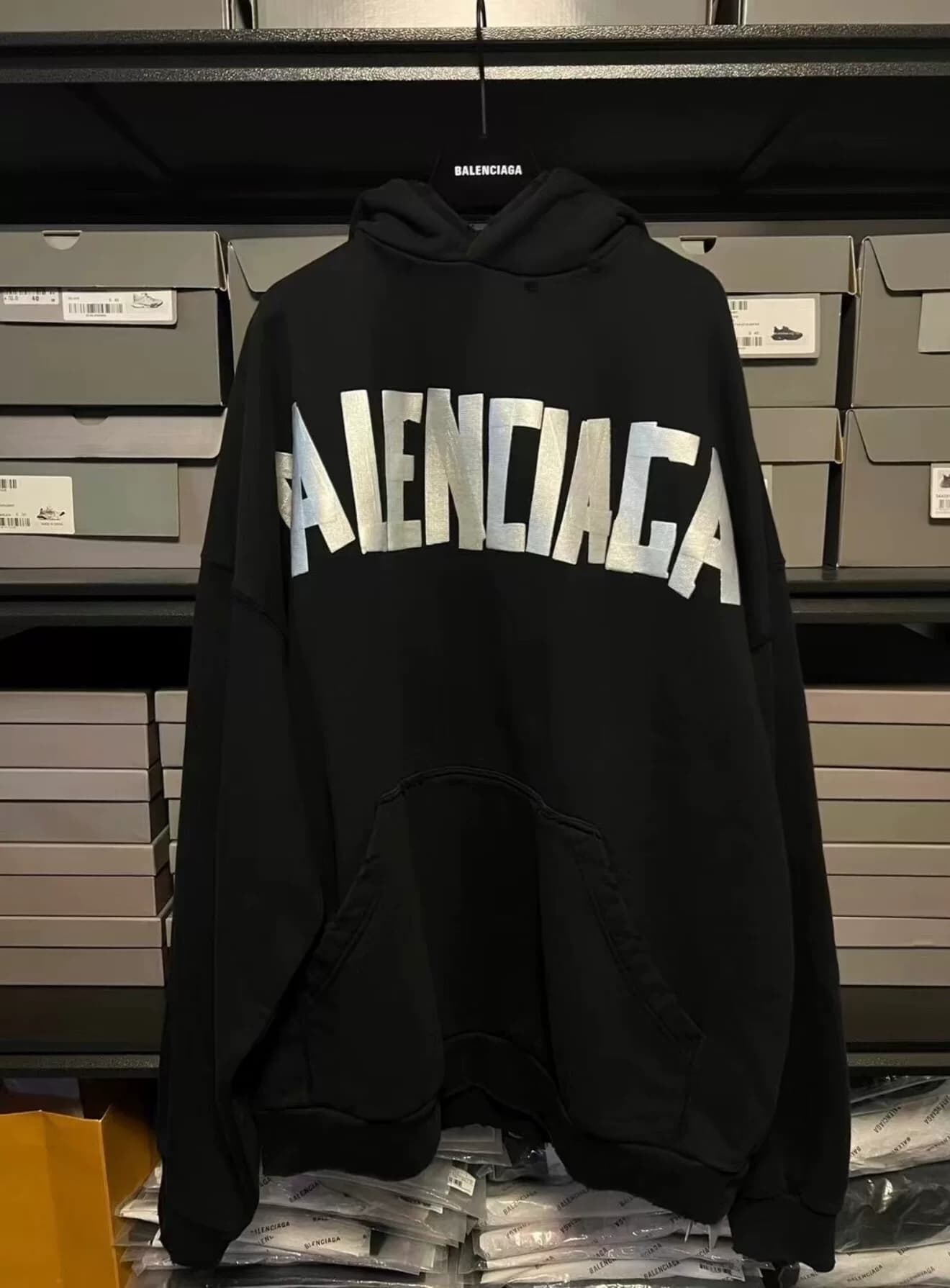 Balenciaga Paris 24fw черный серебристый клей