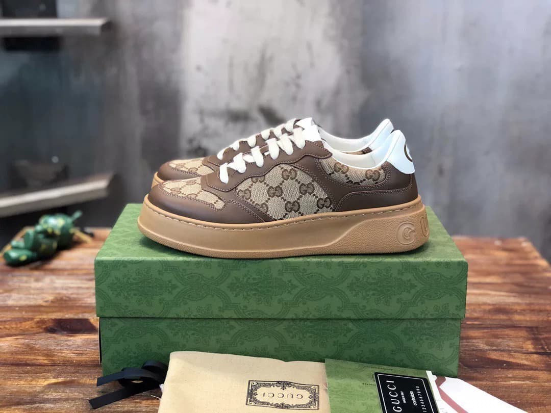 Коричневые туфли на толстой подошве от Gucci Gucci biscuit shoes