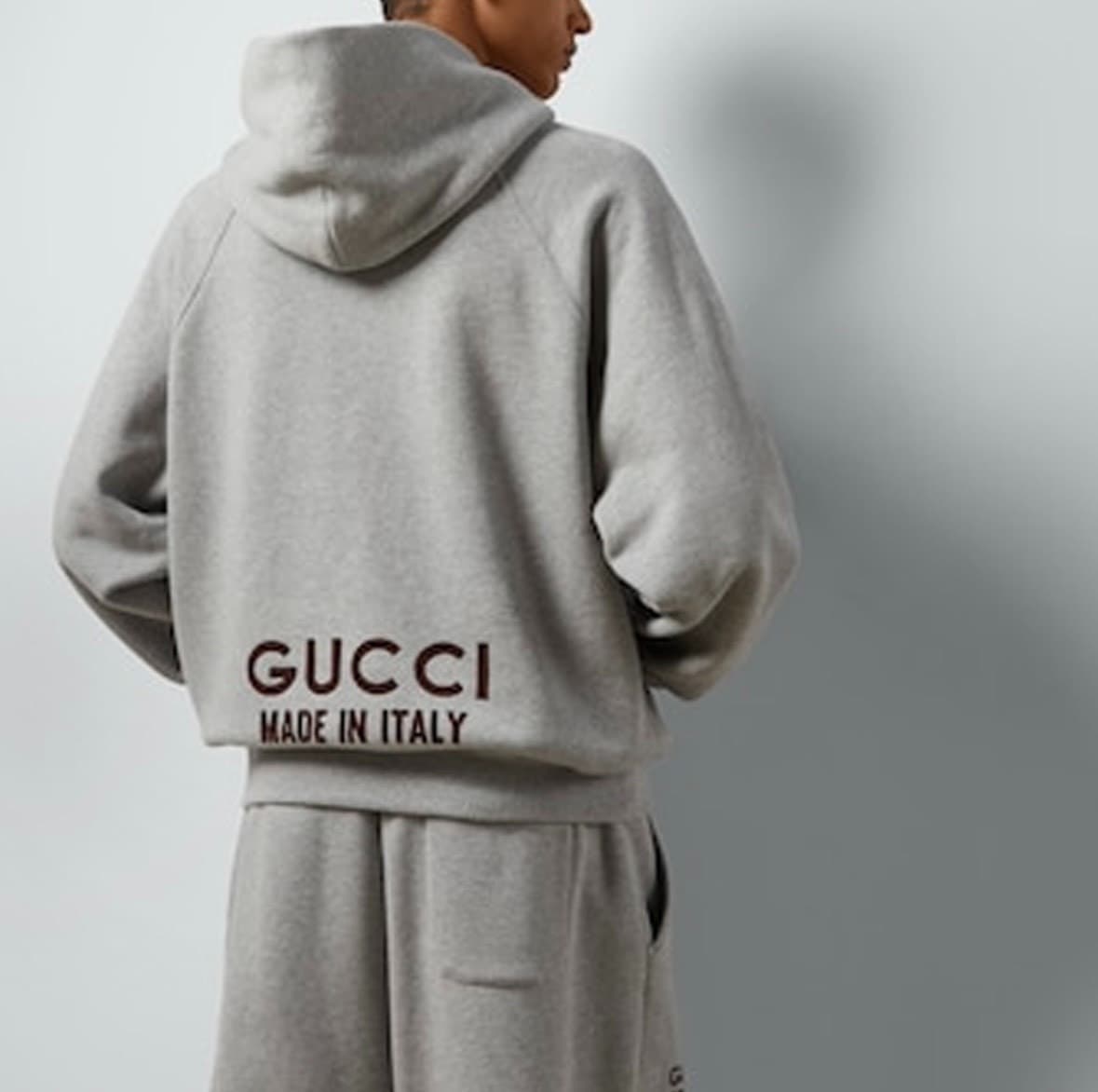 GUCCI Gucci SS24 однотонный пуловер с капюшоном, свитер с длинными рукавами, мужской серый
