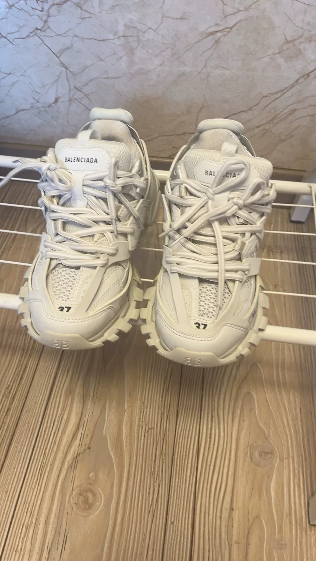 Кроссовки Balenciaga Balenciaga Track Daddy, размер 37, бело-серые