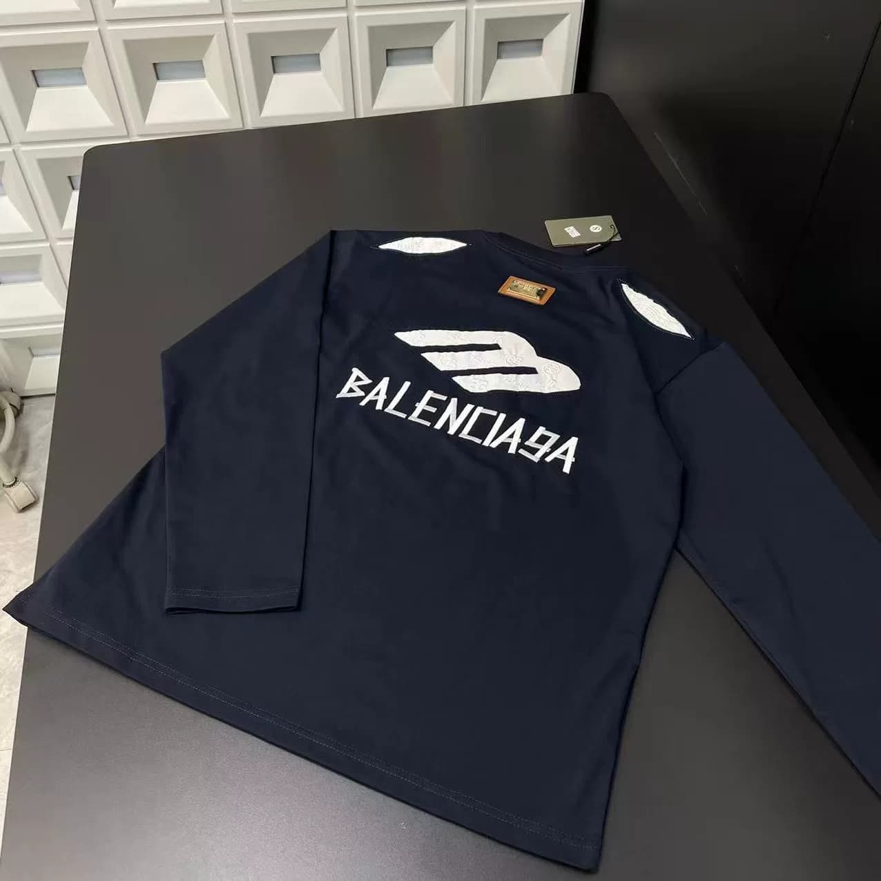 Новая футболка с длинными рукавами от Paris Balenciaga, оригинальная, высокая